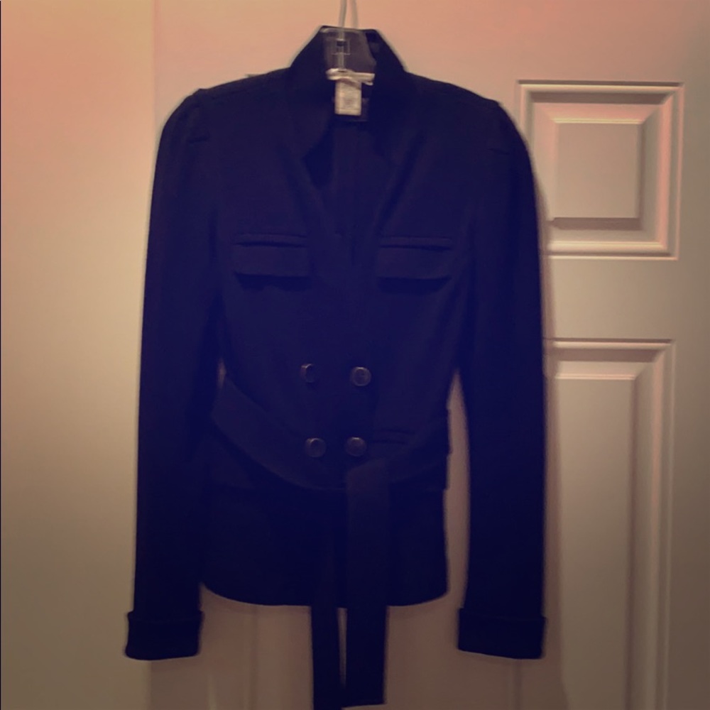 DVF stretch wool tie-front blazer